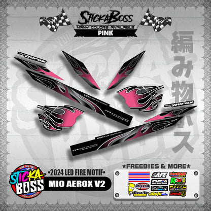 MIO AEROX V2 DECALS ( 2024 LED FIRE MOTIF )【WITH FREEBIES】