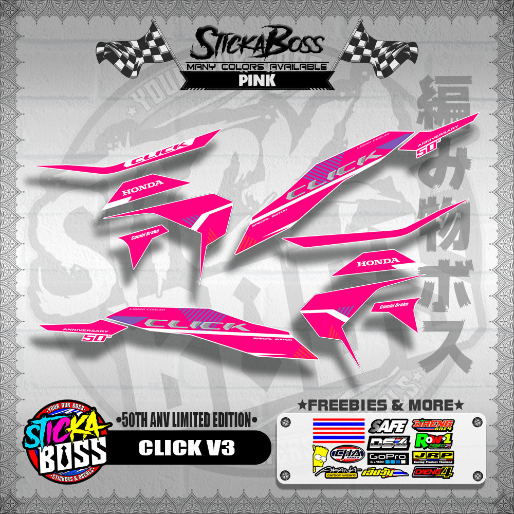 CLICK V3 DECALS ( 50TH ANV LIMITED EDITION )【WITH FREEBIES】