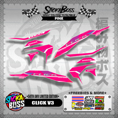 CLICK V3 DECALS ( 50TH ANV LIMITED EDITION )【WITH FREEBIES】