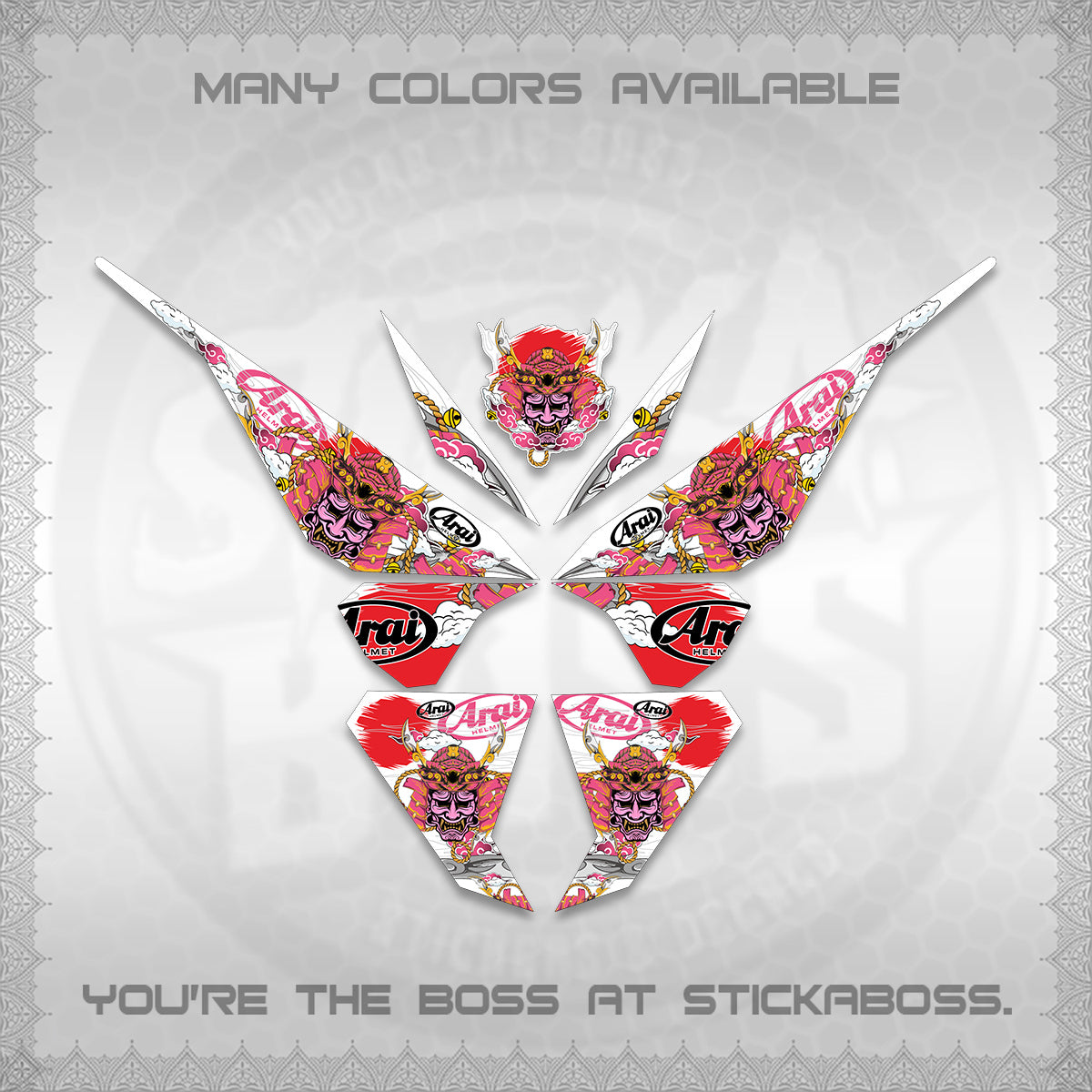 CLICK 125 V1 VARIO FOR WHITE DECALS (2026 NEW SAMURAI MOTIF) STICKER KITS BY STICKABOSS