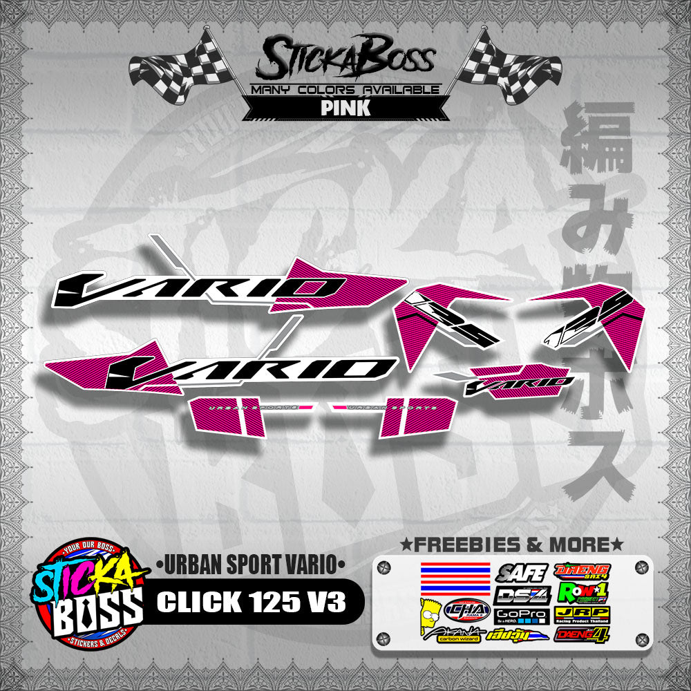 CLICK 125 V3 DECALS ( URBAN SPORT VARIO )【WITH FREEBIES】