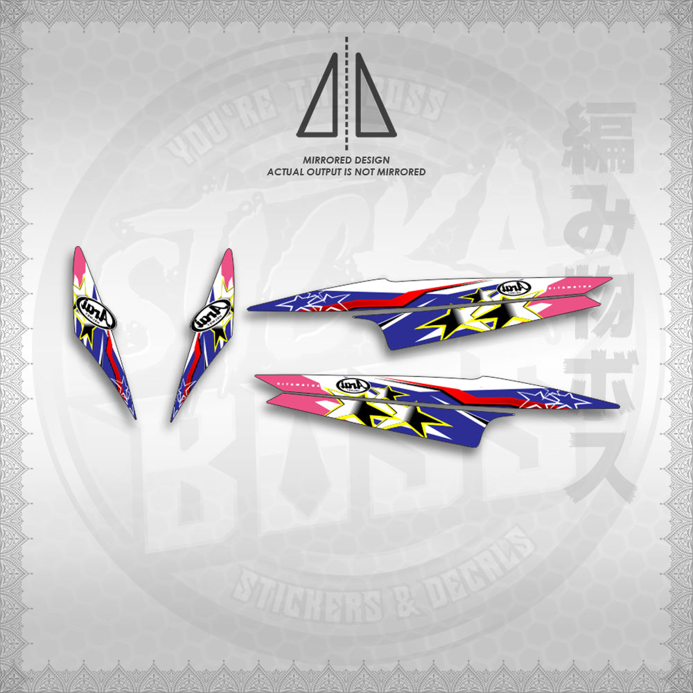 STICKER DECALS for MIO 1 (MIR25BIDESIGN)  By STICKABOSS (SOFIE LAMINATED WATERPROOF)