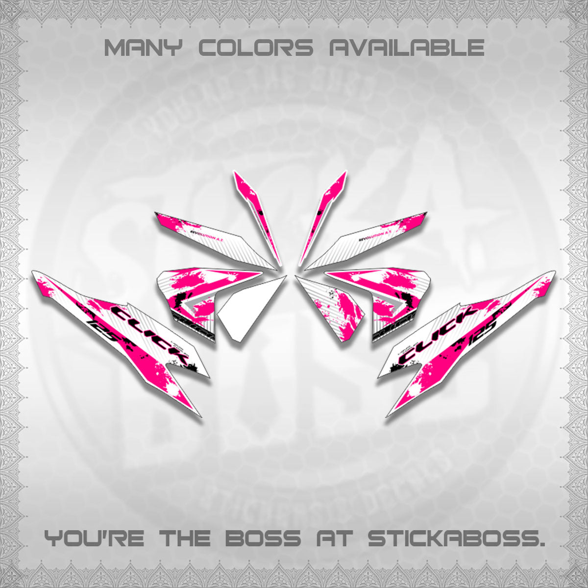 CLICK V2 MALAY FOR WHITE DECALS (HITAM STRIPING 03 MOTIF)STICKER DECALS By STICKABOSS