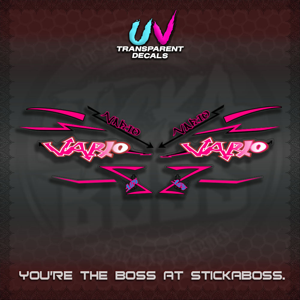 CLICK V2 INDO/MALAY UV TRANSPARENT VARIO DECALS (GRAFITY VARIO MOTIF)STICKER DECALS By STICKABOSS