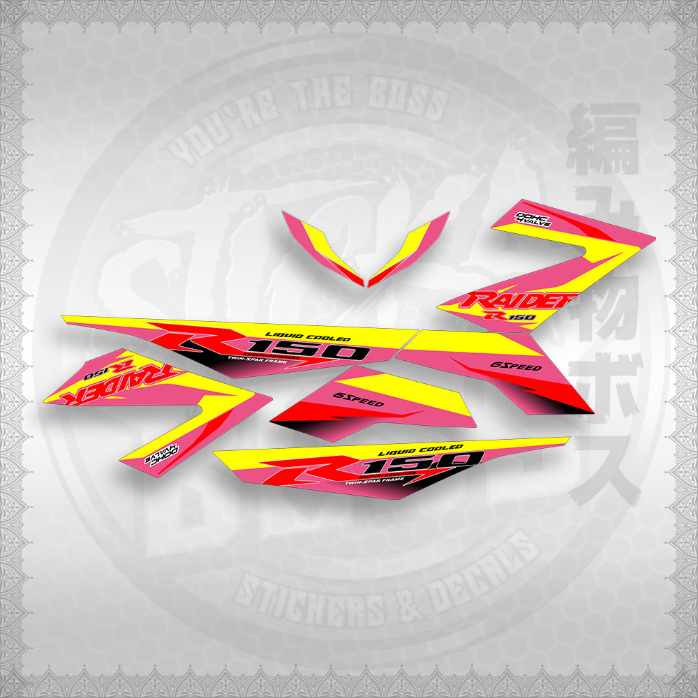 STICKER DECALS for RAIDER 150 FI (RFIR1BLCO) By STICKABOSS (SOFIE LAMINATED WATERPROOF)