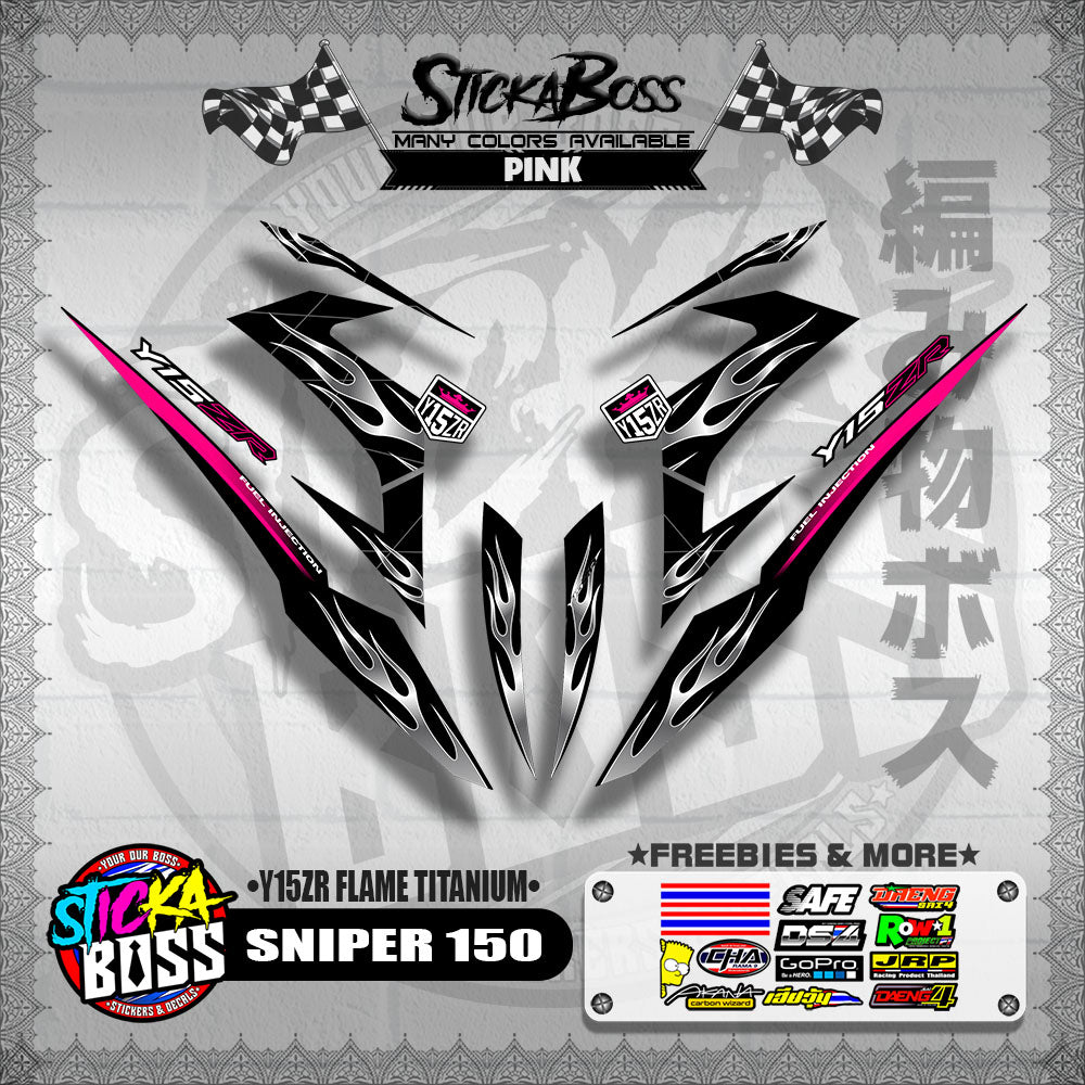 SNIPER 150 DECALS ( Y15ZR FLAME TITANIUM )【WITH FREEBIES】