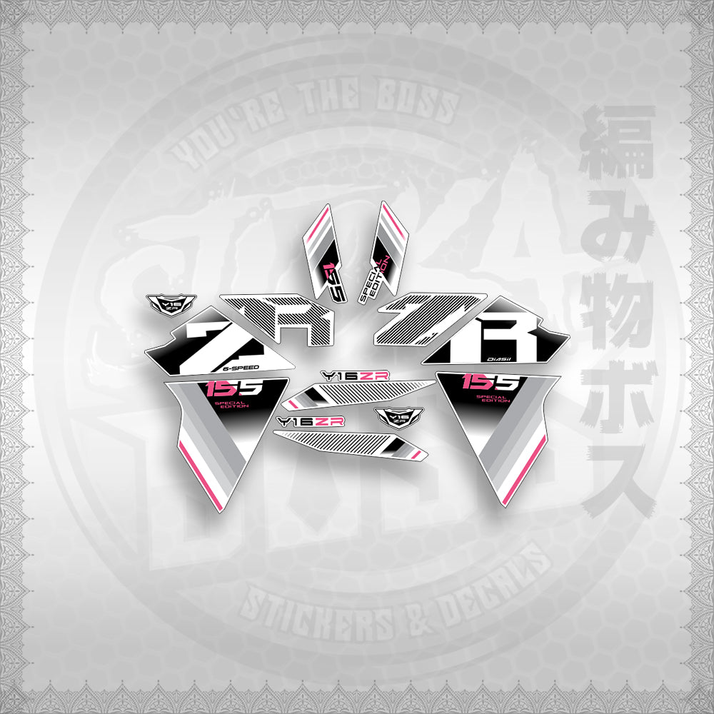 STICKER DECALS for SNIPER 155 (S155Y1SIPHFOWH) By STICKABOSS (SOFIE LAMINATED WATERPROOF)