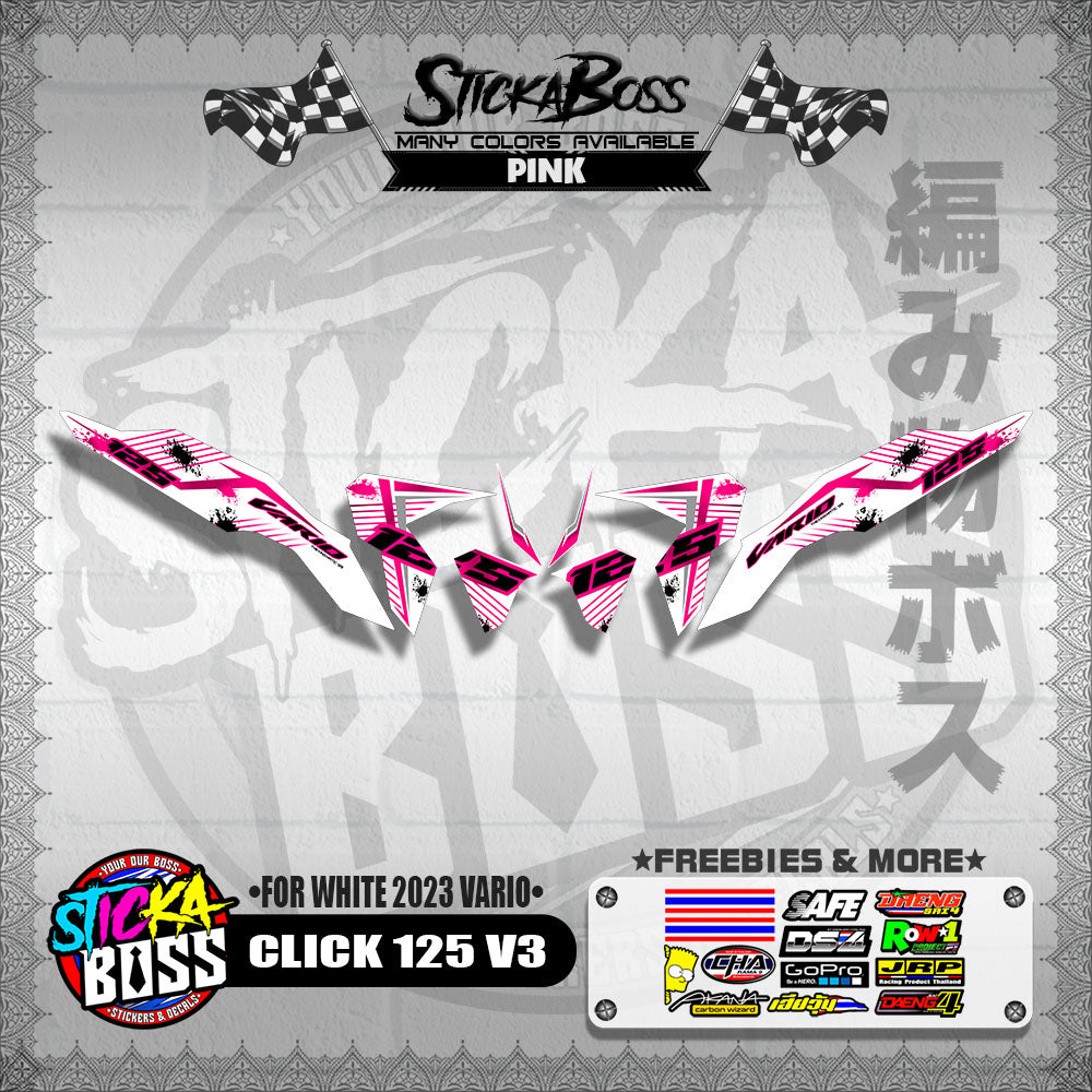 CLICK 125 V3 DECALS ( FOR WHITE 2023 VARIO )【WITH FREEBIES】