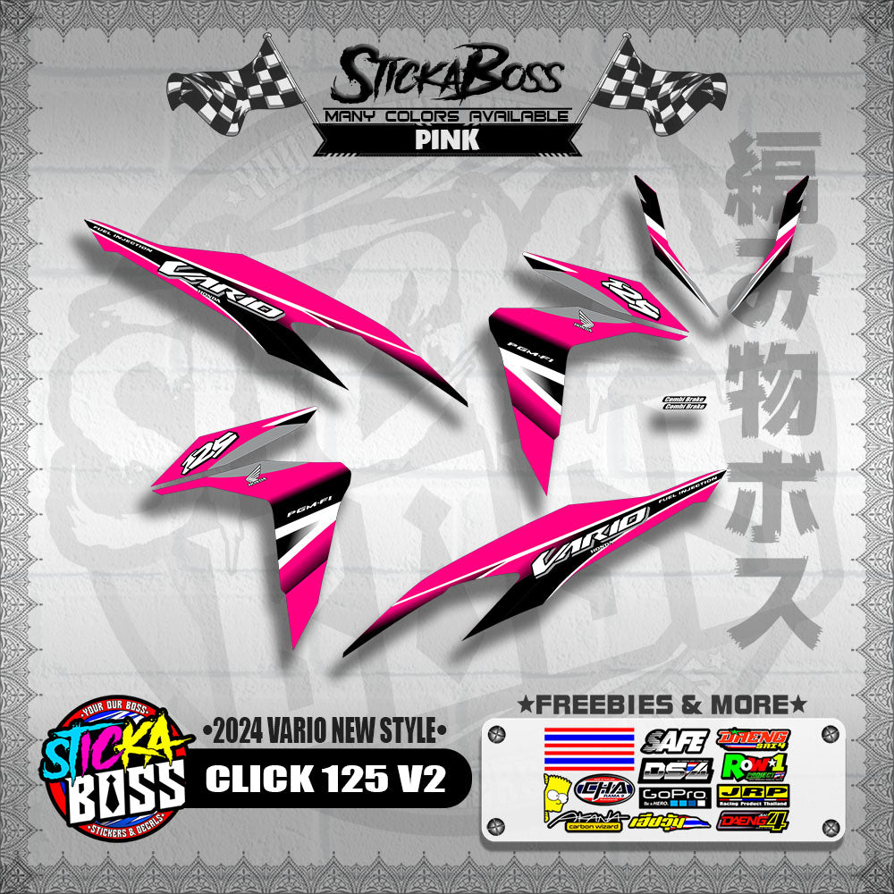 CLICK 125 V2 DECALS ( 2024 VARIO NEW STYLE )【WITH FREEBIES】