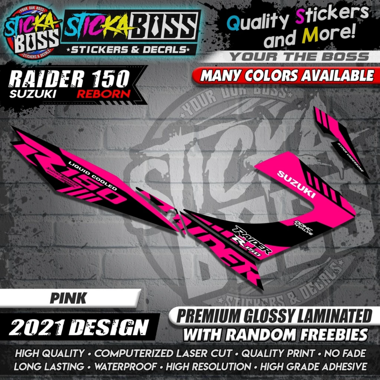 Suzuki Raider 150 Reborn Stock Decals ( 2021 Design )【WITH FREEBIES】