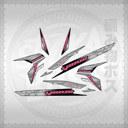 CLICK 125 V3 VARIO STYLIZED TEXT DESIGN STICKER DECALS By STICKABOSS (SOFIE LAMINATED WATERPROOF)