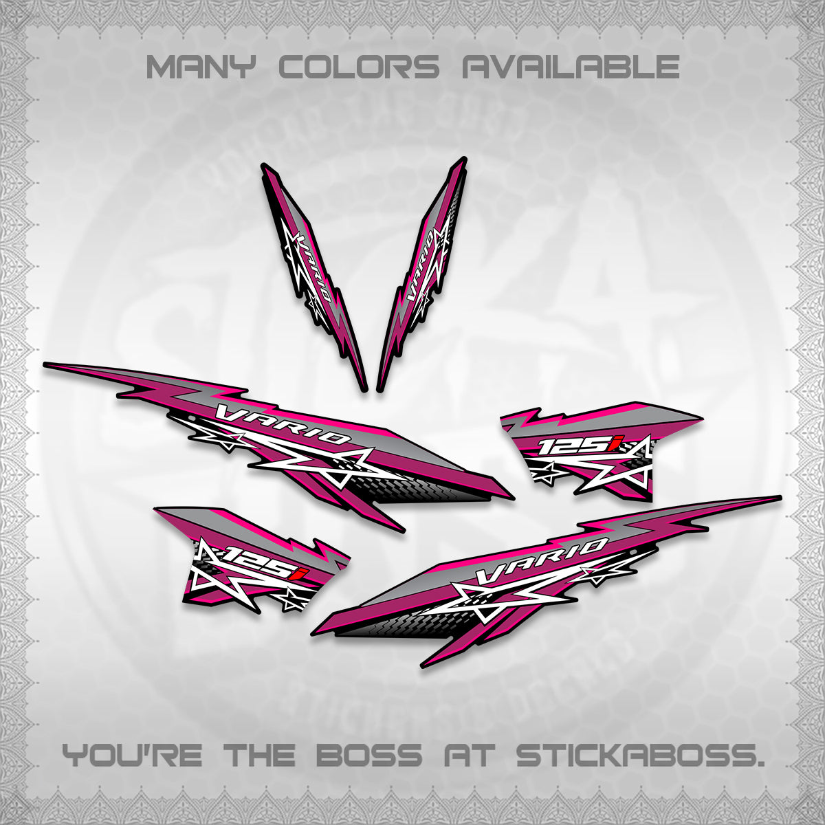 CLICK V2 INDO VARIO DECALS (A0002 STAR DESIGN)STICKER DECALS By STICKABOSS