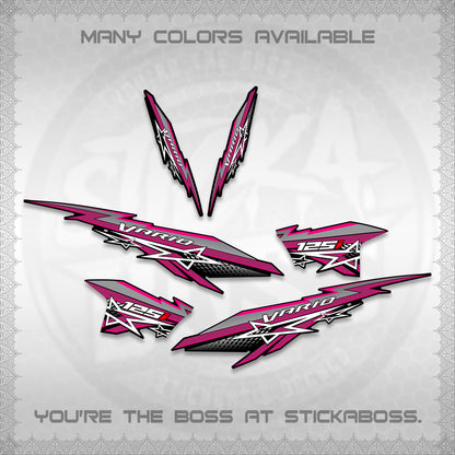 CLICK V2 INDO VARIO DECALS (A0002 STAR DESIGN)STICKER DECALS By STICKABOSS