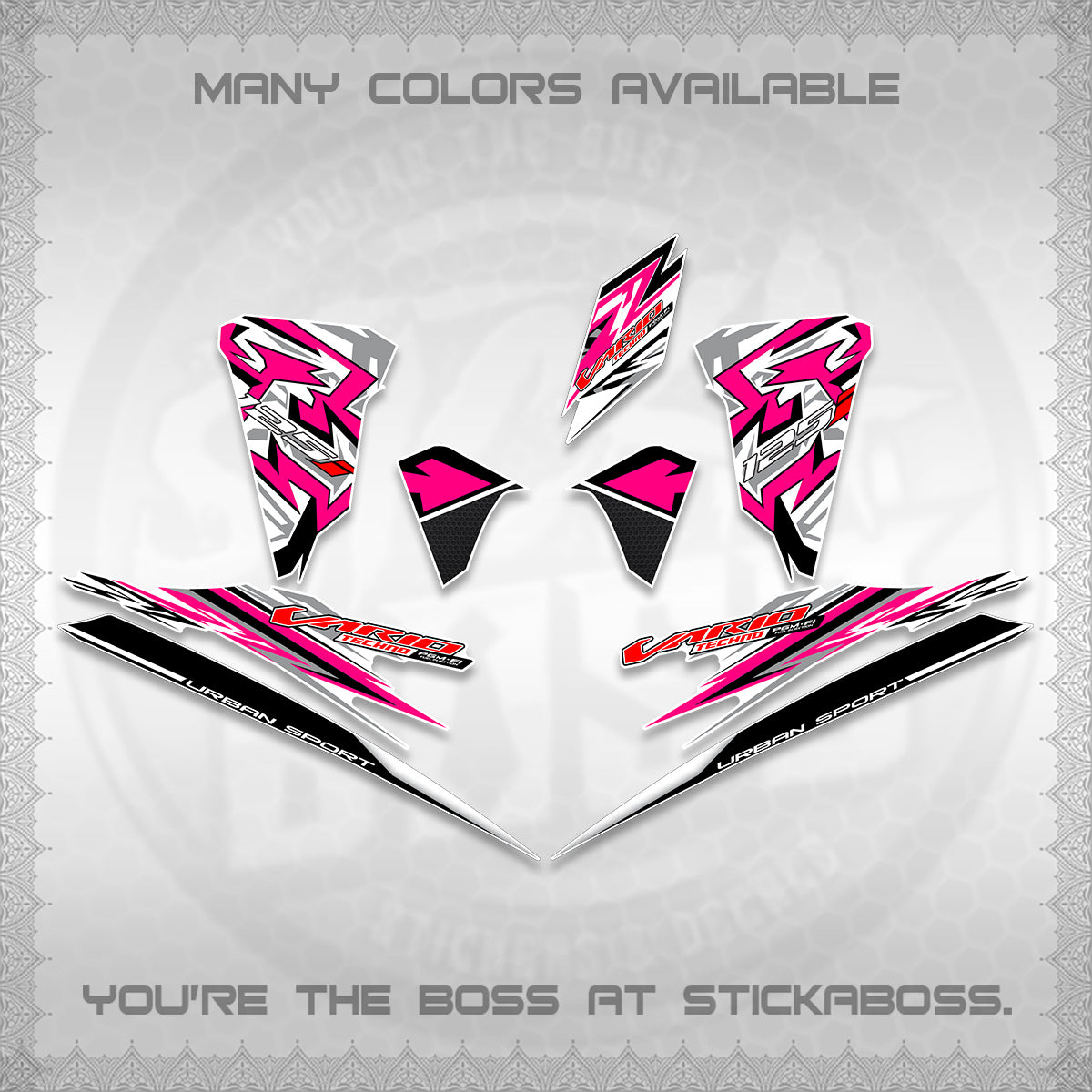 CLICK 125 V2 FOR WHITE INDO-MALAY VARIO DECALS (2026 CUSTOM V001 DESIGN)STICKER DECALS By STICKABOSS