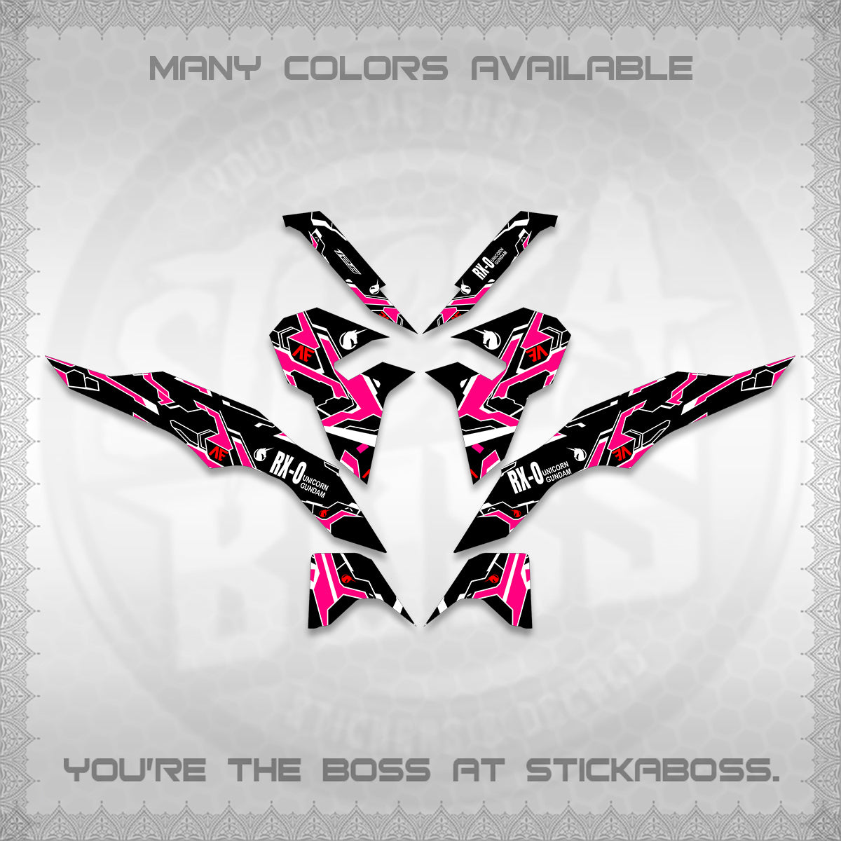 CLICK V3 VARIO DECALS (UNICORN GUNDAM DESIGN) STICKER DECALS By STICKABOSS
