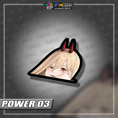 CHAINSAW MAN | ANIME PEEKER STICKER【VINYL PRINTED】( LAMINATED / WATERPROOF )