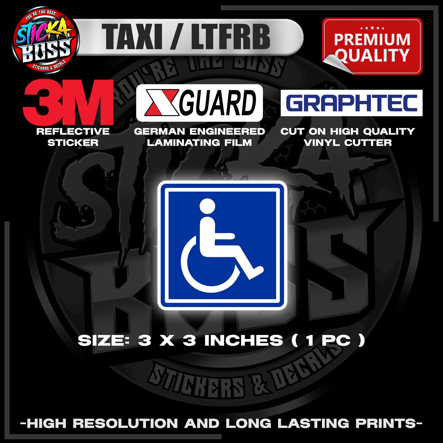TAXI / LTFRB | 3M REFLECTIVE STICKER | PREMIUM LAMINATED【PREMIUM QUALITY】