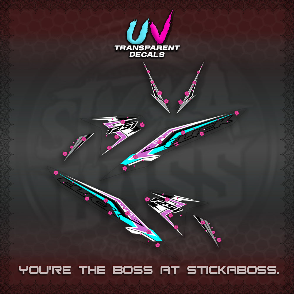 CLICK V2 UV TRANSPARENT VARIO DECALS (MOTIF POLET SAKURA DESIGN)STICKER DECALS By STICKABOSS