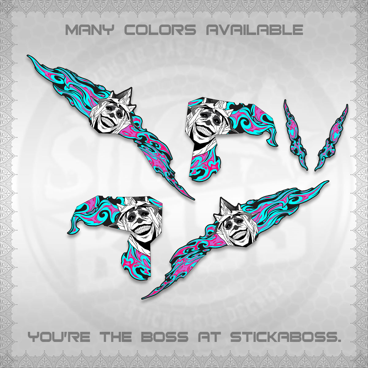 CLICK V3 DECALS (SOLO STATUE OF GOD DESIGN)STICKER DECALS By STICKABOSS