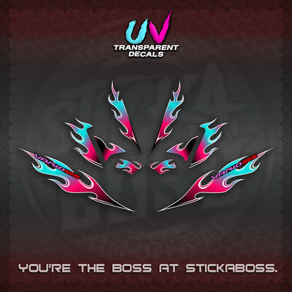 CLICK 125 V4 UV TRANSPARENT VARIO DECALS (MOTIF FLAME 2)STICKER DECALS By STICKABOSS