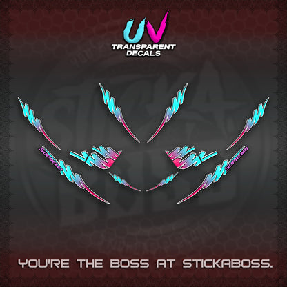 AEROX V2 UV TRANSPARENT STRIPING DECALS (2 TONE PUTRA VIRDIAN)STICKER DECALS By STICKABOSS (Copy)