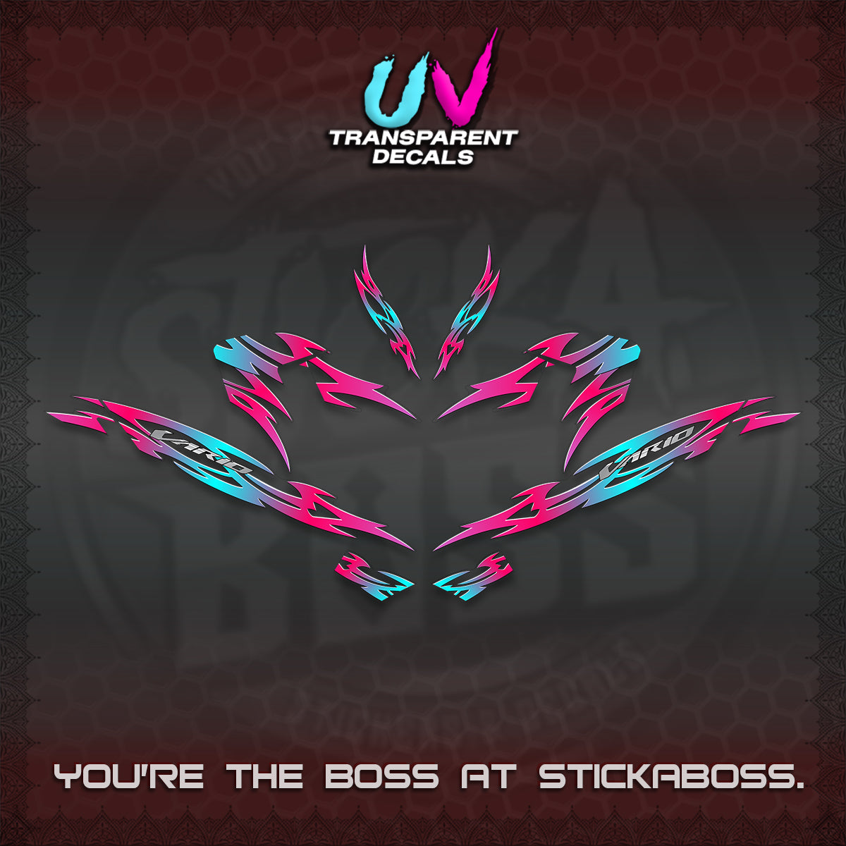 CLICK 125 V4 INDO VARIO UV TRANSPARENT DECALS (2026 NUSANTARA STRIPING) STICKER DECALS By STICKABOSS