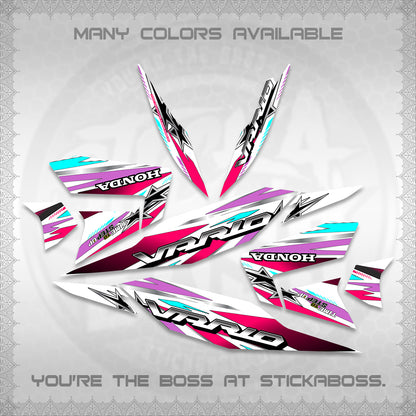 CLICK 125 V4 VARIO FOR WHITE DECALS (2026 BLACK STAR DESIGN) STICKER DECALS By STICKABOSS