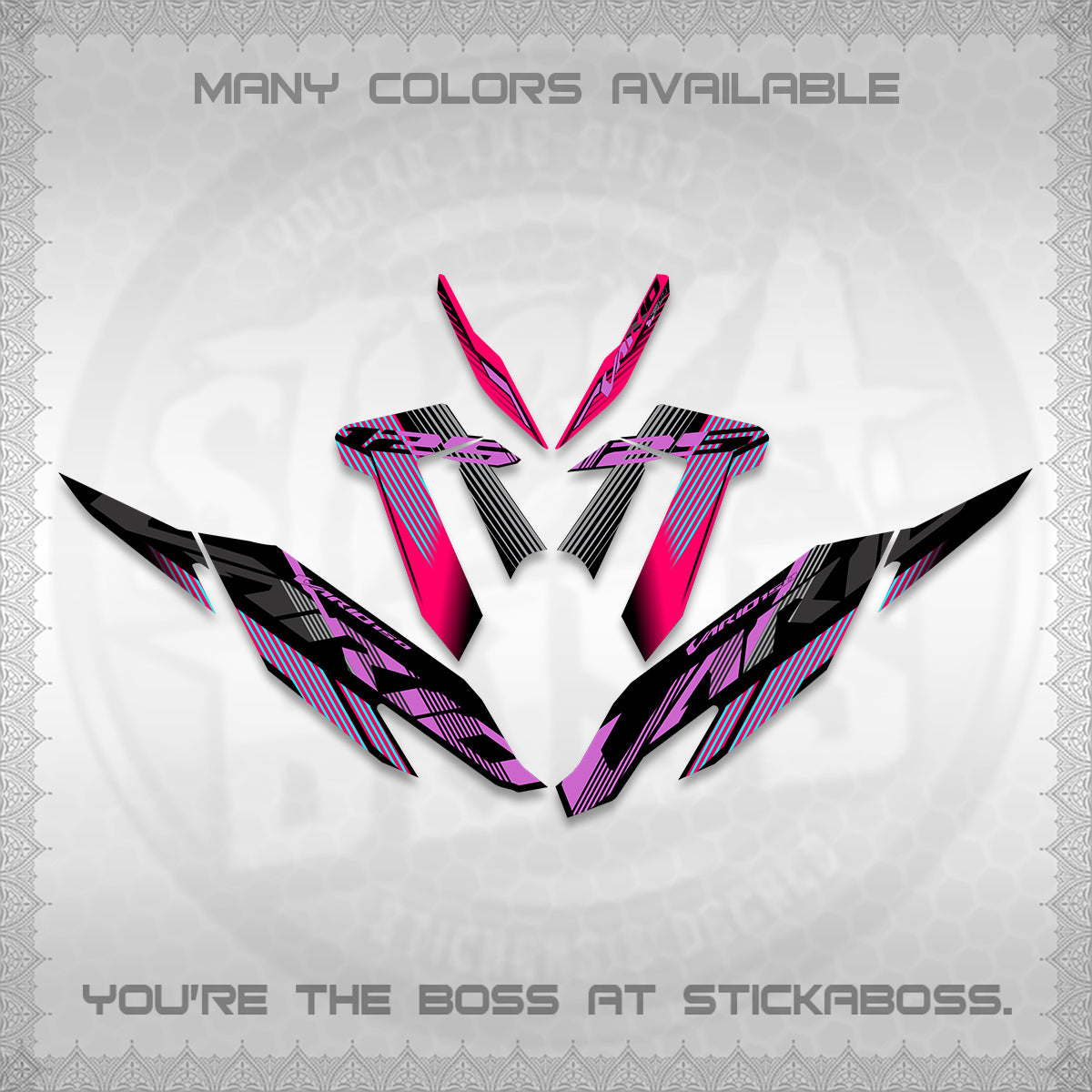 CLICK 125 V4 MALAYSIAN VARIO DECALS (2020 DESIGN) STICKER DECALS By STICKABOSS
