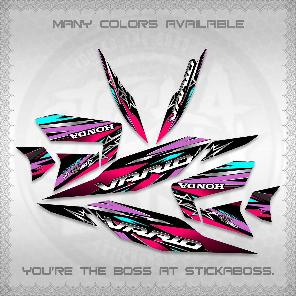 CLICK 125 V4 VARIO DECALS (2026 BLACK STAR DESIGN) STICKER DECALS By STICKABOSS