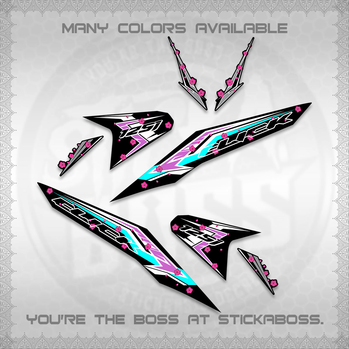 CLICK V2 VARIO DECALS (MOTIF POLET SAKURA DESIGN)STICKER DECALS By STICKABOSS