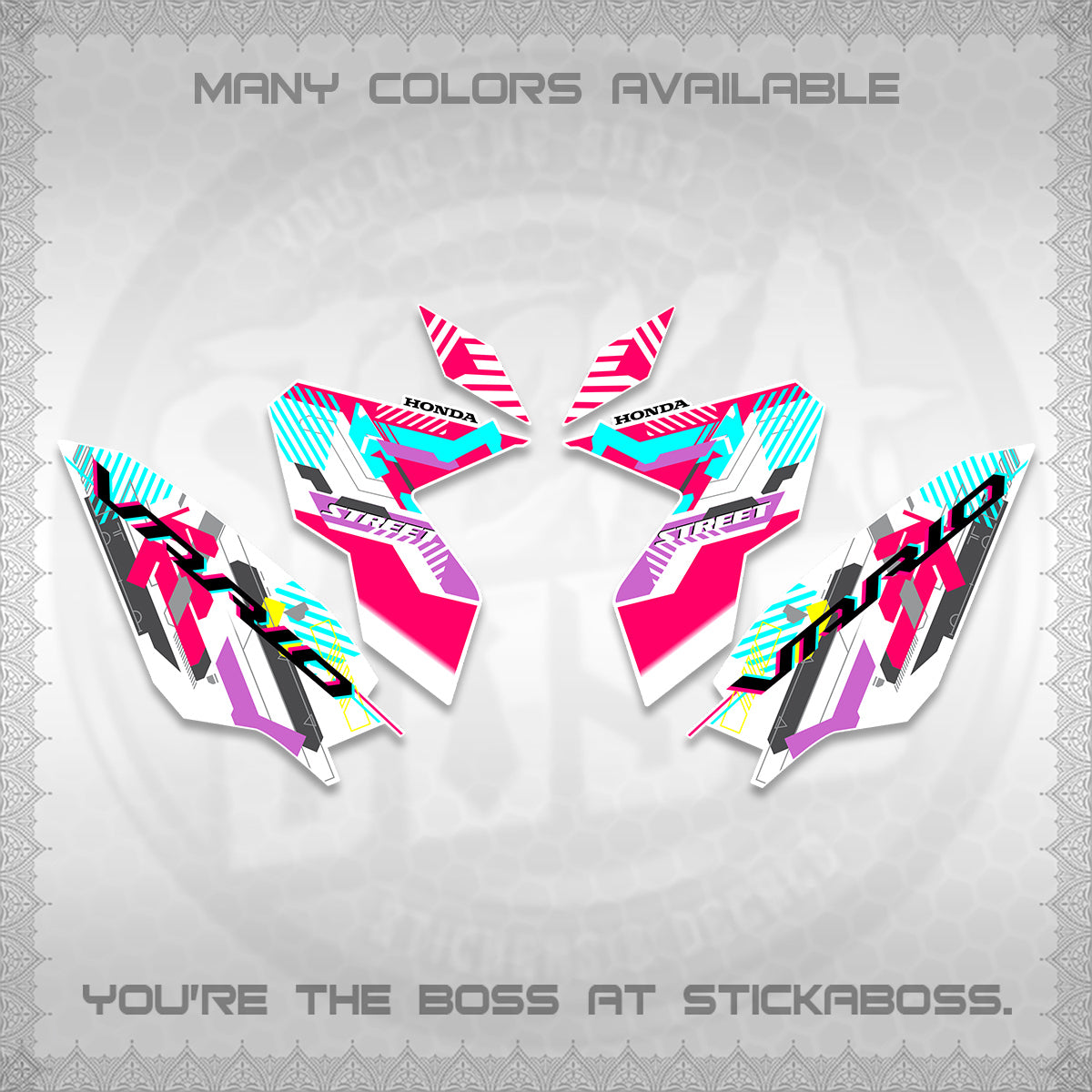 CLICK 125 V3 VARIO FOR WHITE DECALS (2026 STREET STYLE EDITION) STICKER DECALS By STICKABOSS