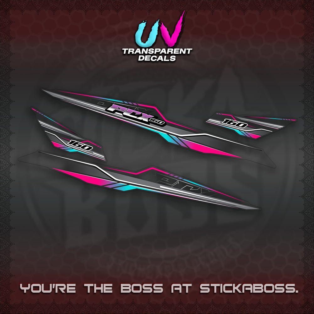 PCX 155 160 UV TRANSPARENT INDO DECALS (P007 NEW DESIGN)STICKER DECALS By STICKABOSS
