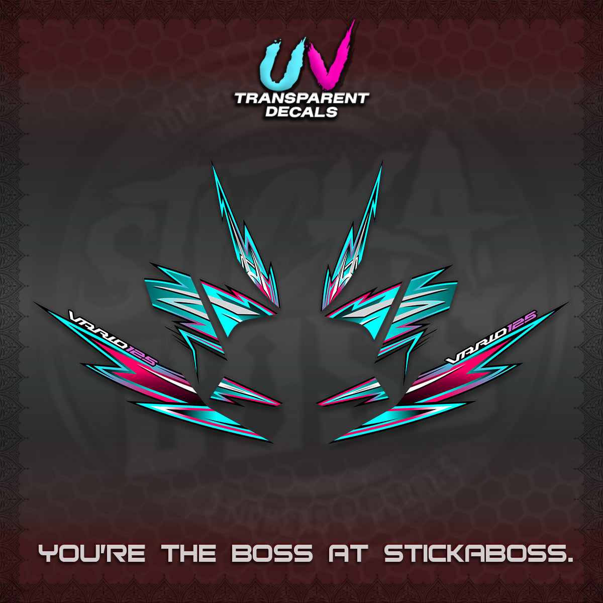 CLICK 125 V4 INDO VARIO UV TRANSPARENT DECALS (2026 VANDOREN STYLE) STICKER DECALS By STICKABOSS