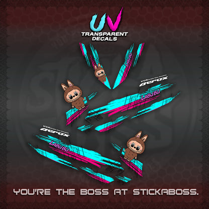 AEROX V2 UV TRANSPARENT DECAL(STUFF TOY 2 TONE)STICKER DECALS By STICKABOSS