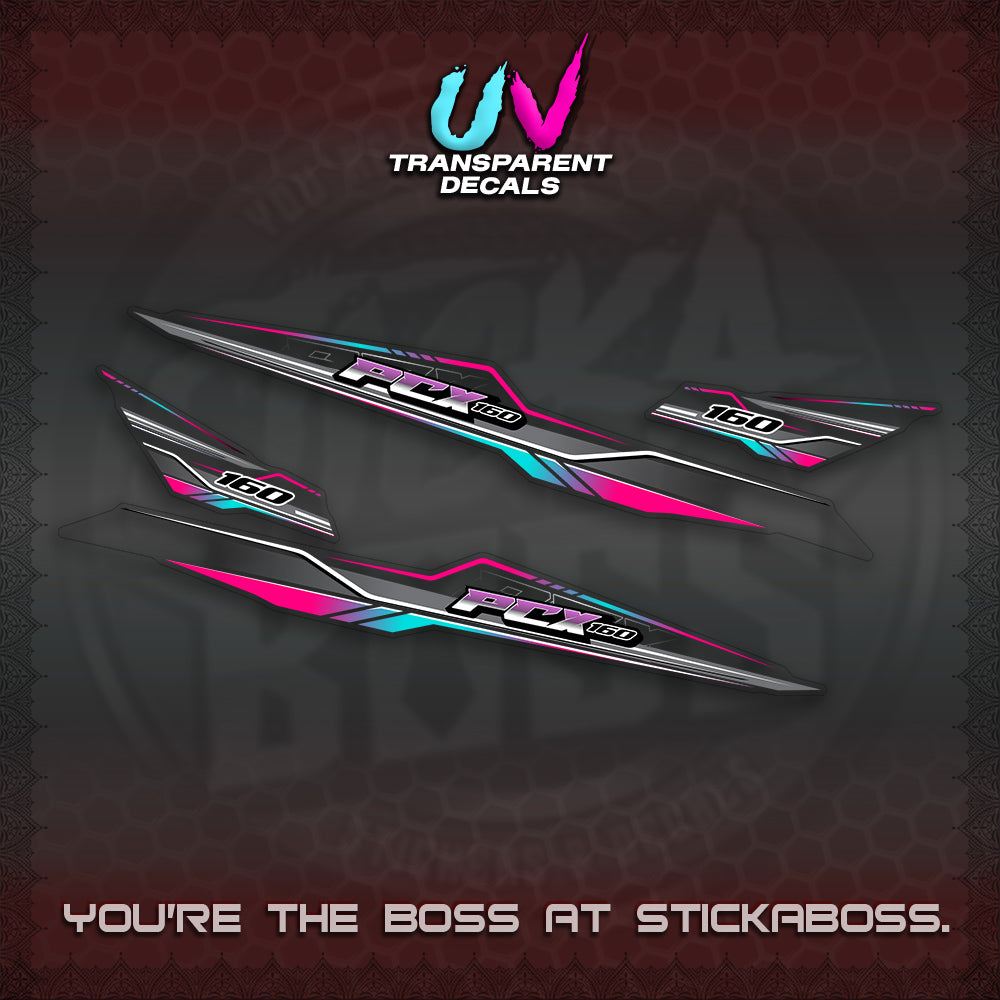 PCX 155 160 UV TRANSPARENT INDO DECALS (P007 NEW DESIGN)STICKER DECALS By STICKABOSS