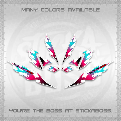 CLICK 125 V4 FOR WHITE VARIO DECALS (2026 MOTIF FLAME 2 TONE)STICKER DECALS By STICKABOSS