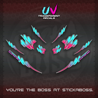 ADV 160 UV TRANSPARENT STRIPING(2 TONE PUTREA VIRDIAN) STICKER DECALS By STICKABOSS