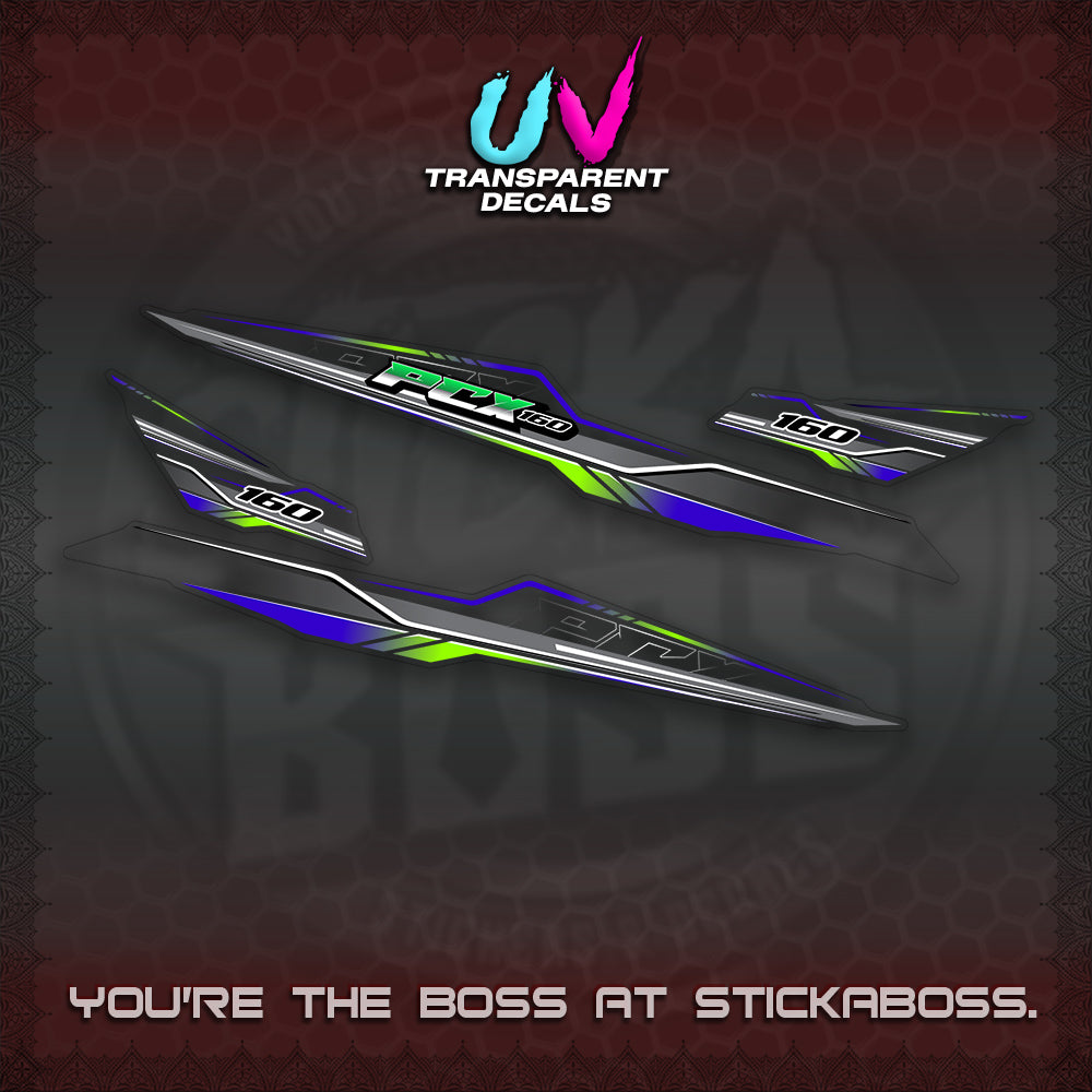 PCX 155 160 UV TRANSPARENT INDO DECALS (P007 NEW DESIGN)STICKER DECALS By STICKABOSS