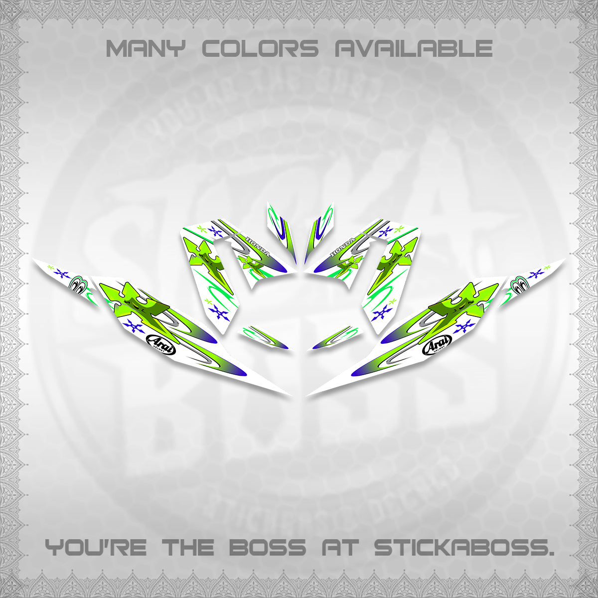 CLICK 125 V4 FOR WHITE DECALS (2026 ARAI STAR RACING DESIGN) STICKER DECALS By STICKABOSS