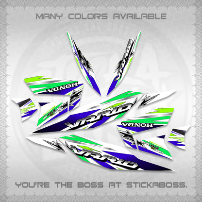 CLICK 125 V4 VARIO FOR WHITE DECALS (2026 BLACK STAR DESIGN) STICKER DECALS By STICKABOSS
