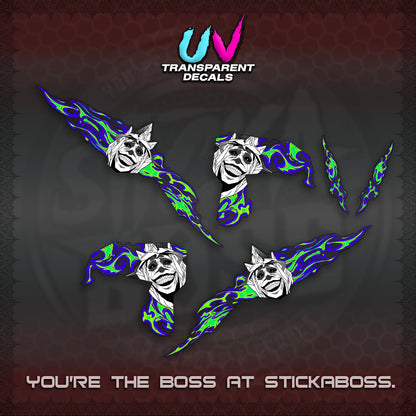CLICK V3 UV TRANSPARENT DECALS (SOLO STATUE OF GOD DESIGN)STICKER DECALS By STICKABOSS
