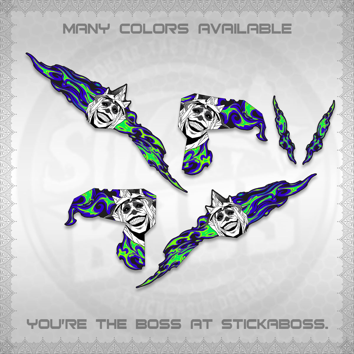 CLICK V3 DECALS (SOLO STATUE OF GOD DESIGN)STICKER DECALS By STICKABOSS