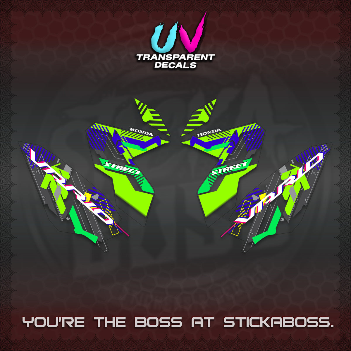 CLICK 125 V3 VARIO UV TRANSPARENT DECALS (2026 STREET STYLE EDITION) STICKER DECALS By STICKABOSS