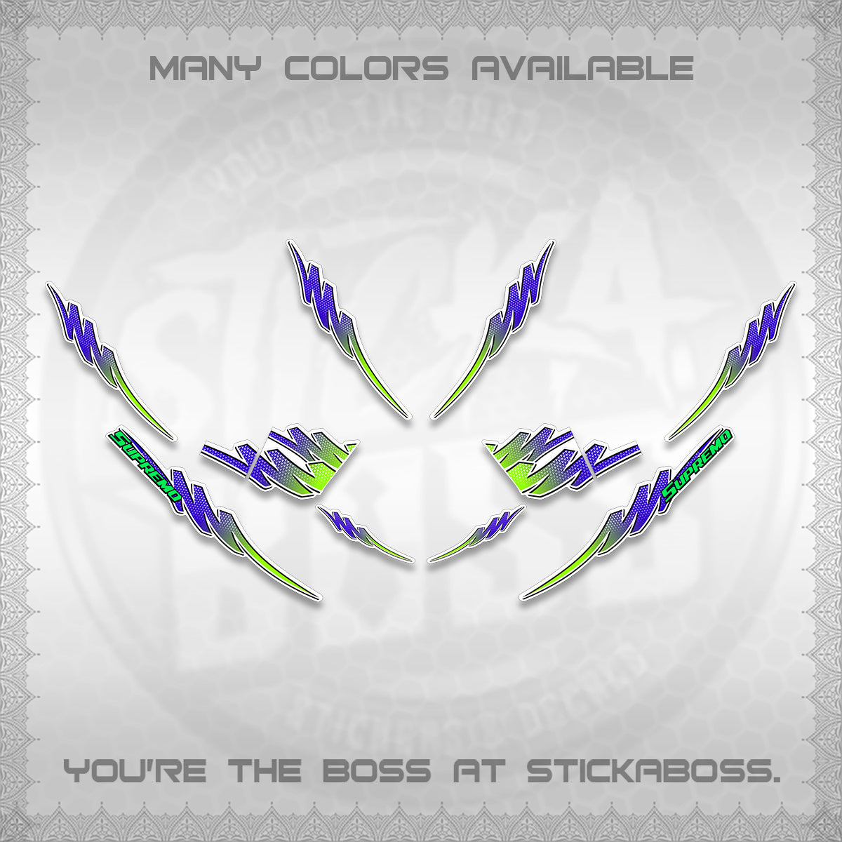 AEROX V2 FOR WHITE STRIPING DECALS (2 TONE PUTRA VIRDIAN)STICKER DECALS BY STICKABOSS