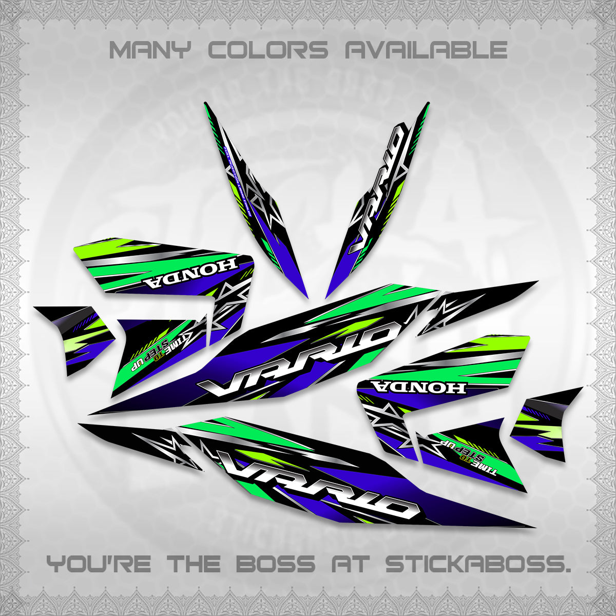 CLICK 125 V4 VARIO DECALS (2026 BLACK STAR DESIGN) STICKER DECALS By STICKABOSS