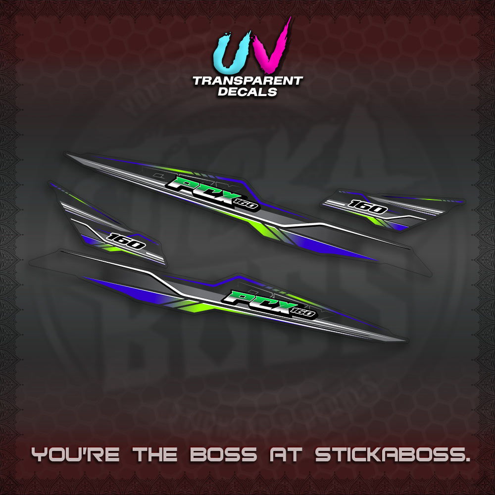 PCX 155 160 UV TRANSPARENT INDO DECALS (P007 NEW DESIGN)STICKER DECALS By STICKABOSS