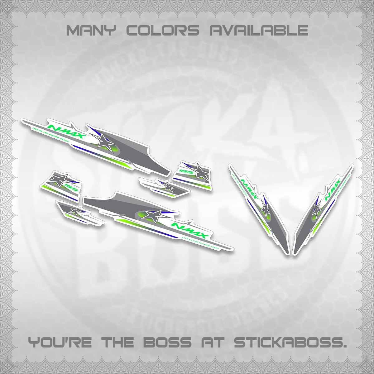 NMAX V1 FOR WHITE THAI-INDO DECALS (THMI 02 DESIGN)STICKER DECALS By STICKABOSS