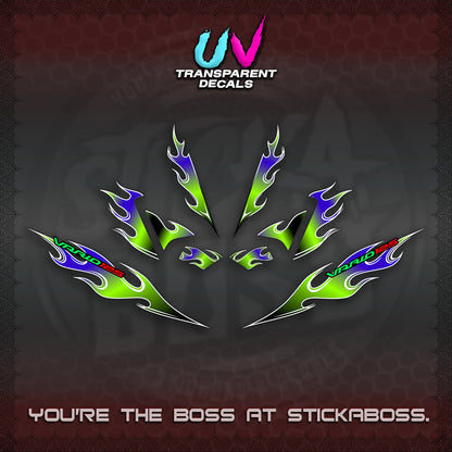 CLICK 125 V4 UV TRANSPARENT VARIO DECALS (MOTIF FLAME 2)STICKER DECALS By STICKABOSS