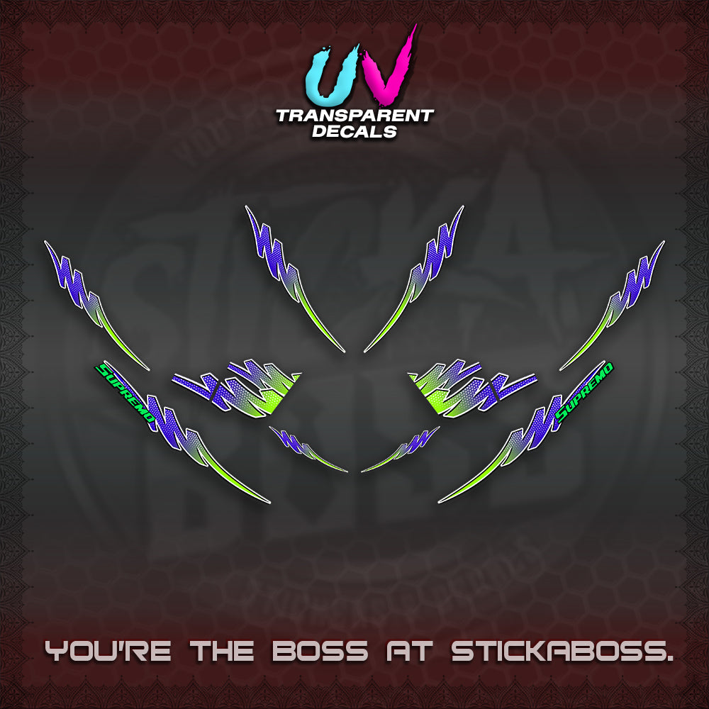 AEROX V2 UV TRANSPARENT STRIPING DECALS (2 TONE PUTRA VIRDIAN)STICKER DECALS By STICKABOSS (Copy)