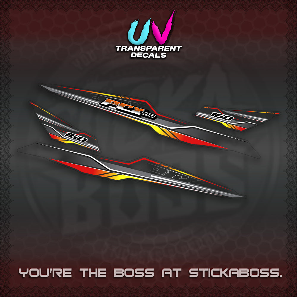 PCX 155 160 UV TRANSPARENT INDO DECALS (P007 NEW DESIGN)STICKER DECALS By STICKABOSS